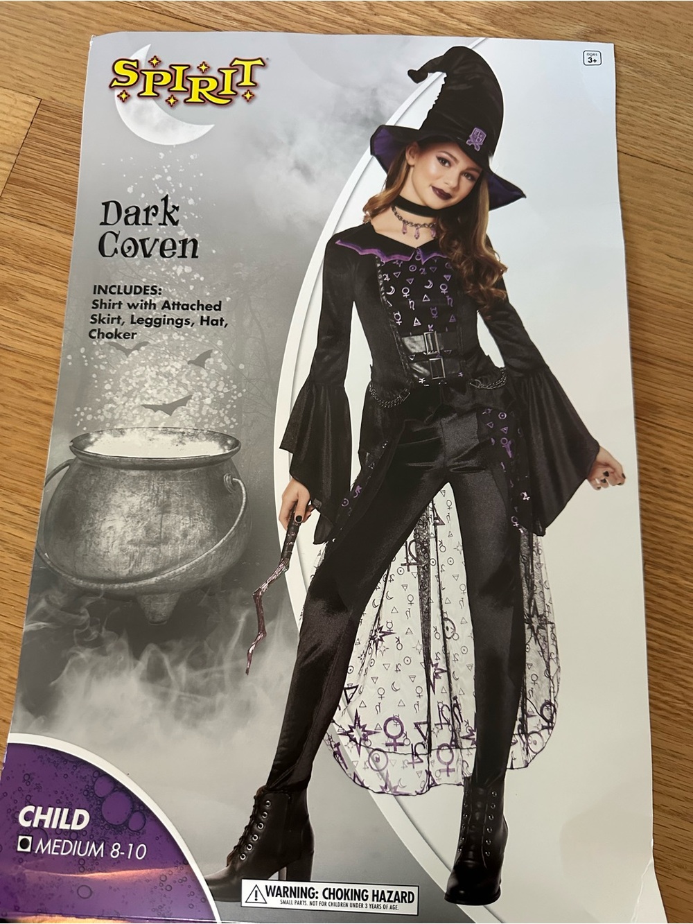 Spirit Black and Purple Dark Coven Witch Costume for Kids